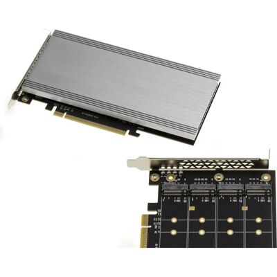 KALEA-INFORMATIQUE M2 PCIe x16 Controller Card - Unterstützt 4 NVMe SSDs KALEA-INFORMATIQUE M2 PCIe x16 Controller Card - Unterstützt 4 NVMe SSDs