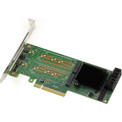 Scheda Controller di Storage Kalea-Informatique - PCIe 4x, SSD M.2 SATA, 4x HDD SATA, RAID 0/1/10 Scheda Controller di Storage Kalea-Informatique - PCIe 4x, SSD M.2 SATA, 4x HDD SATA, RAID 0/1/10