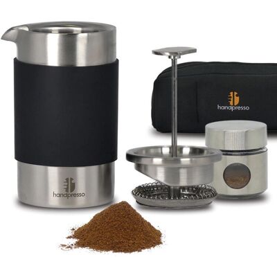 Handpresso Travel Press - Presse Française Portable Acier Inoxydable Double Paroi - Publicité Handpresso Travel Press - Presse Française Portable Acier Inoxydable Double Paroi - Publicité