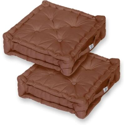 DECO ARTS Coussins de sol - 50x50cm - Marron - Publicité DECO ARTS Coussins de sol - 50x50cm - Marron - Publicité