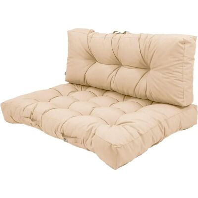 Ensemble de coussins imperméables beige Decoarts pour palettes - Publicité Ensemble de coussins imperméables beige Decoarts pour palettes - Publicité