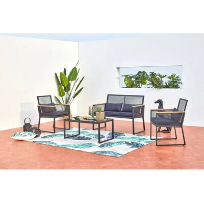 Conjunto de mobiliario de exterior Concept Usine Mihata - Negro - 5 plazas Conjunto de mobiliario de exterior Concept Usine Mihata - Negro - 5 plazas