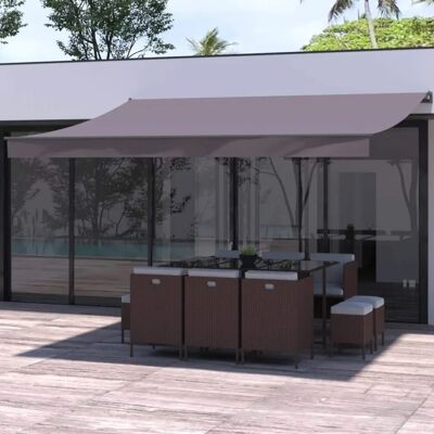 CONCEPT-USINE Adro - Store banne manuel étanche 4x3m Taupe - Publicité CONCEPT-USINE Adro - Store banne manuel étanche 4x3m Taupe - Publicité