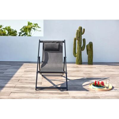 Silla de playa gris Tevata de Concept Usine - Reclinable para exteriores Silla de playa gris Tevata de Concept Usine - Reclinable para exteriores