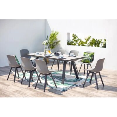 Concept-usine Conjunto de jardín en aluminio y bandeja de cemento Temara - Gris Concept-usine Conjunto de jardín en aluminio y bandeja de cemento Temara - Gris