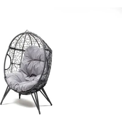 Concept-usine - Sillón en forma de huevo resina efecto de ratán gris jane - Gris Concept-usine - Sillón en forma de huevo resina efecto de ratán gris jane - Gris