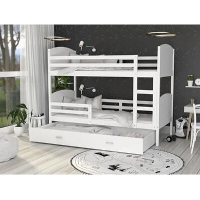 Mateo - Lit Superposé Mateo - Blanc - 80x160 - Bunk bed - Publicité Mateo - Lit Superposé Mateo - Blanc - 80x160 - Bunk bed - Publicité