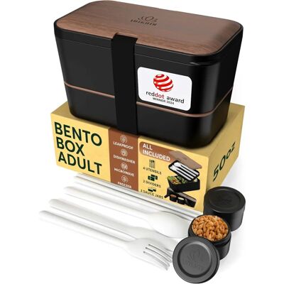 Umami - Nestable Bento Box - 1.5 L - Noce - Lunch box Umami - Nestable Bento Box - 1.5 L - Noce - Lunch box