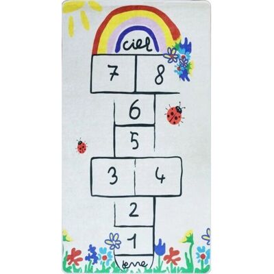 Tapis Marelle pour enfants - Mani Textile - Beige - 80x150 cm - Antidérapant - Publicité Tapis Marelle pour enfants - Mani Textile - Beige - 80x150 cm - Antidérapant - Publicité
