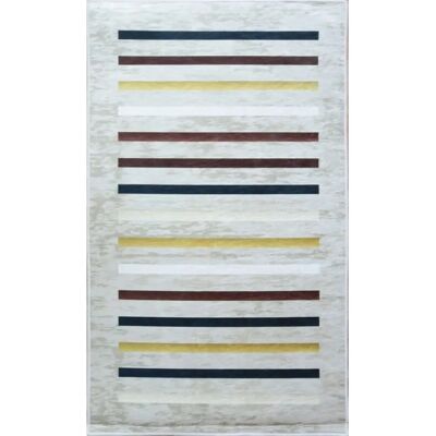 Alfombra de salón a rayas beige de Mani Textile - 160x230cm Alfombra de salón a rayas beige de Mani Textile - 160x230cm