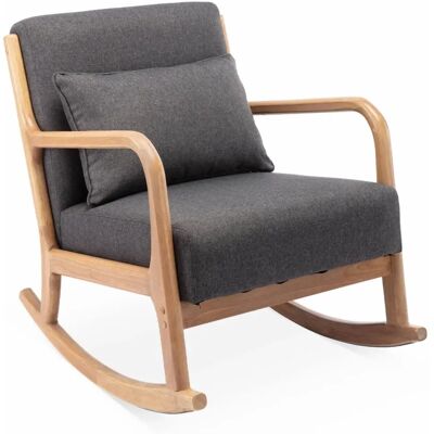 Sweeek Sillón Mecedor de Madera Gris Oscuro - Sillón Mecedor Sweeek Sillón Mecedor de Madera Gris Oscuro - Sillón Mecedor