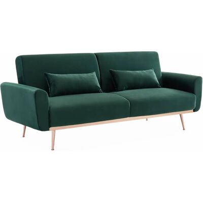 Sweeek Oskar Samtvel Convertible-Sofa - 2-3-Sitzer - Grün Sweeek Oskar Samtvel Convertible-Sofa - 2-3-Sitzer - Grün