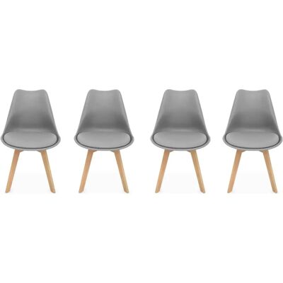 Sweeek Nils Chaises Scandinaves Grises - Lot de 4 - Publicité Sweeek Nils Chaises Scandinaves Grises - Lot de 4 - Publicité