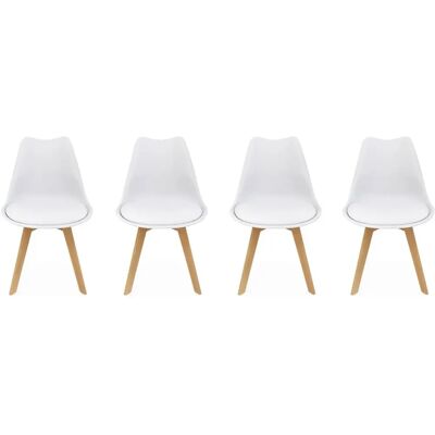 Silla escandinava Nils de madera de haya - Pack de 4 Silla escandinava Nils de madera de haya - Pack de 4