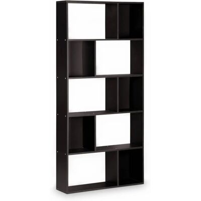 Sweeek Pieter Bücherregal - 5 Regale, 10 Fächer, Schwarz - Modern Sweeek Pieter Bücherregal - 5 Regale, 10 Fächer, Schwarz - Modern