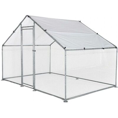 Sweeek Babette Gabbia per Pollo in Acciaio Zincato 6m² Copertura Impermeabile UV Sweeek Babette Gabbia per Pollo in Acciaio Zincato 6m² Copertura Impermeabile UV