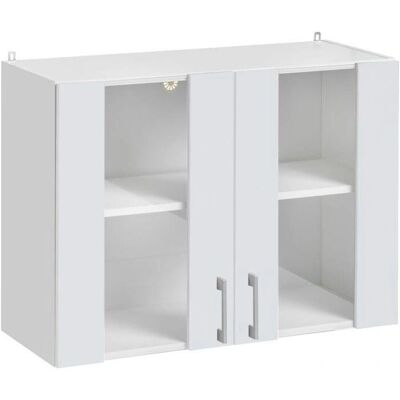 CUISINEANDCIE ECO Armoire murale de cuisine Blanc Brillant - Rangement - 80cm - Publicité CUISINEANDCIE ECO Armoire murale de cuisine Blanc Brillant - Rangement - 80cm - Publicité