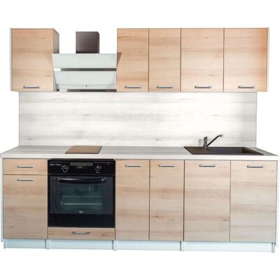 CUISINEANDCIE - Cuisine complète éco Chêne Naturel 240cm - Placard de cuisine - Publicité CUISINEANDCIE - Cuisine complète éco Chêne Naturel 240cm - Placard de cuisine - Publicité