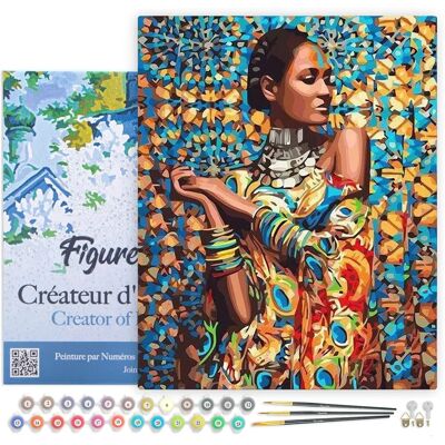Figured ART Malerei nach Zahlen - Rahmen 40x50cm Traditionelles Kleid Figured ART Malerei nach Zahlen - Rahmen 40x50cm Traditionelles Kleid