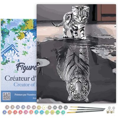 Figured'Art Malen nach Zahlen - Katze & Tiger - 40x50cm Figured'Art Malen nach Zahlen - Katze & Tiger - 40x50cm