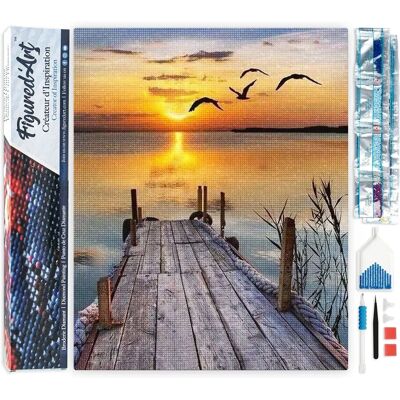 FIGURED'ART Diamantmalerei - Ufer am See 40x50cm FIGURED'ART Diamantmalerei - Ufer am See 40x50cm