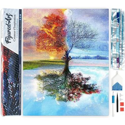 Robustes Baum der vier Jahreszeiten Diamantkunst 40x50cm Robustes Baum der vier Jahreszeiten Diamantkunst 40x50cm