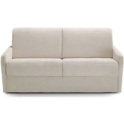 Homifab - Canapé Convertible - Velours beige - 3 places - Publicité Homifab - Canapé Convertible - Velours beige - 3 places - Publicité