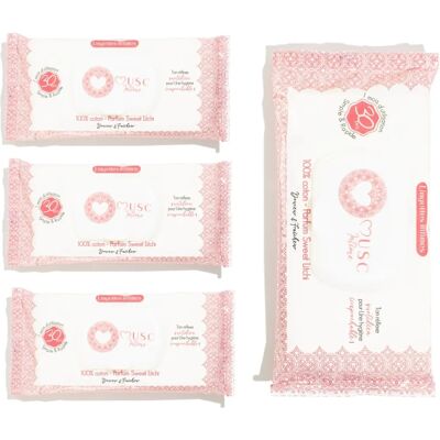Musc Intime Lingettes Intimes Parfumées Litchi Doux - 30 unités - Publicité Musc Intime Lingettes Intimes Parfumées Litchi Doux - 30 unités - Publicité