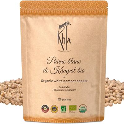 Khla - Poivre blanc de Kampot - 200 g - Kampot - Poivre - Publicité Khla - Poivre blanc de Kampot - 200 g - Kampot - Poivre - Publicité
