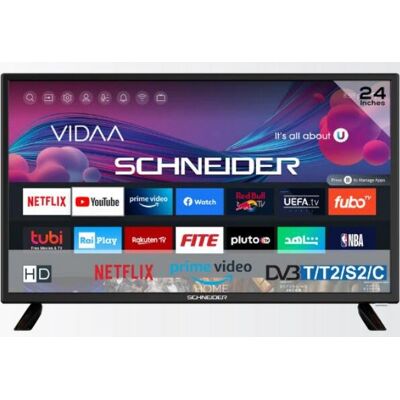 Schneider GMSCLED24HV100 - TV intelligent HD de 24" - Noir - Publicité Schneider GMSCLED24HV100 - TV intelligent HD de 24" - Noir - Publicité