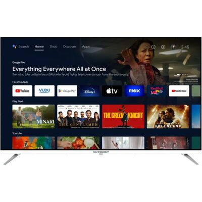Téléviseur GMS50A1GW 4K UHD Schneider - Smart TV Android - Publicité Téléviseur GMS50A1GW 4K UHD Schneider - Smart TV Android - Publicité