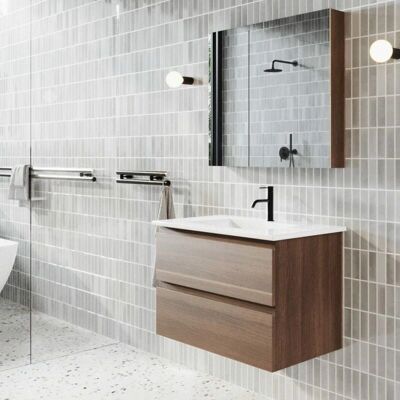 Set Mobili da Bagno STANO Messina - Noce, 80cm Minimalista Set Mobili da Bagno STANO Messina - Noce, 80cm Minimalista