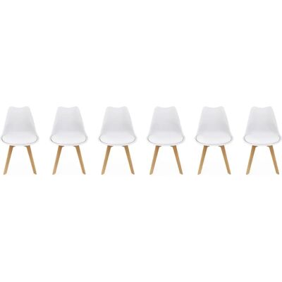 Sedie Bianche Nils di Alice's Garden - Stile Scandinavo - Set di 6 Sedie Bianche Nils di Alice's Garden - Stile Scandinavo - Set di 6
