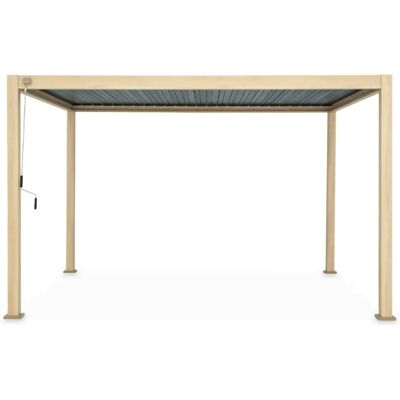Sweeek Pergola Bioclimatique - Holzfarben - 3x4m - Aluminium Sweeek Pergola Bioclimatique - Holzfarben - 3x4m - Aluminium