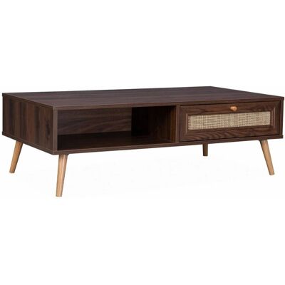 Sweeek Dunkle Holz Couchtisch - Vintage & Elegant - 110x59x39cm Sweeek Dunkle Holz Couchtisch - Vintage & Elegant - 110x59x39cm