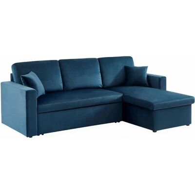 SWEEEK Blau Petroleum Samtvelours 3-Sitzer Ecksofa Schlafsofa SWEEEK Blau Petroleum Samtvelours 3-Sitzer Ecksofa Schlafsofa