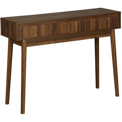 Console en bois foncé SWEEEK avec 2 tiroirs - Style scandinave - Publicité Console en bois foncé SWEEEK avec 2 tiroirs - Style scandinave - Publicité