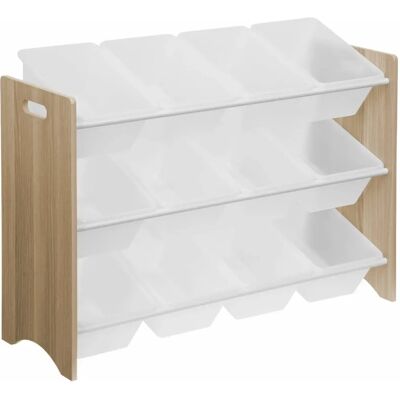 SWEEEK Meuble de rangement Tobias - 12 compartiments, pin naturel, 84cm - Publicité SWEEEK Meuble de rangement Tobias - 12 compartiments, pin naturel, 84cm - Publicité