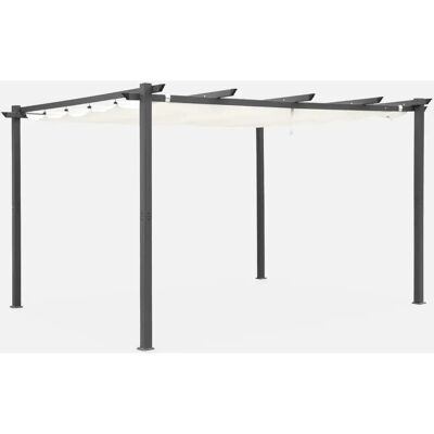 ALICE'S GARDEN Aluminum Pergola - Isla 3x4m - Topo Fabric - Outdoor Shade - Retractable Roof - Aluminum Structure ALICE'S GARDEN Aluminum Pergola - Isla 3x4m - Topo Fabric - Outdoor Shade - Retractable Roof - Aluminum Structure