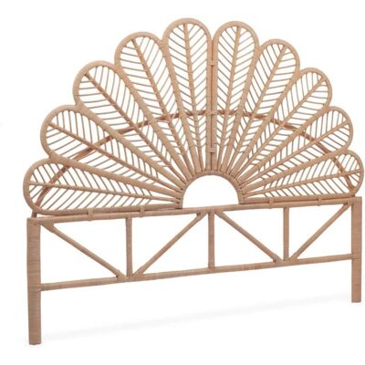 SWEEEK Testiera in rattan naturale - Design bohemien con piuma di pavone SWEEEK Testiera in rattan naturale - Design bohemien con piuma di pavone