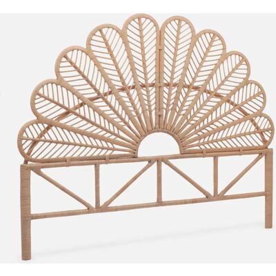 SWEEEK Natural Rattan Headboard - Bohemian Peacock Feather Design SWEEEK Natural Rattan Headboard - Bohemian Peacock Feather Design