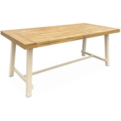 Sweeek Leichtes Holz Indoor/Outdoor Tisch - Rustik Modernes Design für 6-8 Personen Sweeek Leichtes Holz Indoor/Outdoor Tisch - Rustik Modernes Design für 6-8 Personen