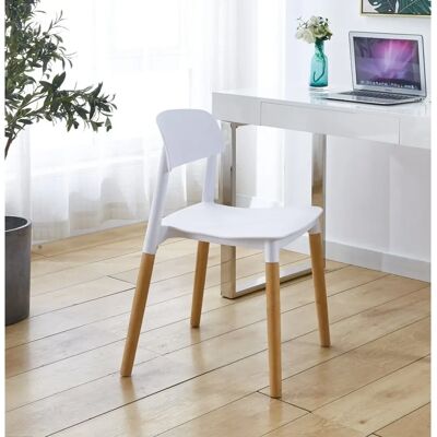 Nordlys Set 4 Scandinavian Chairs with Wooden Legs - Furniture Nordlys Set 4 Scandinavian Chairs with Wooden Legs - Furniture