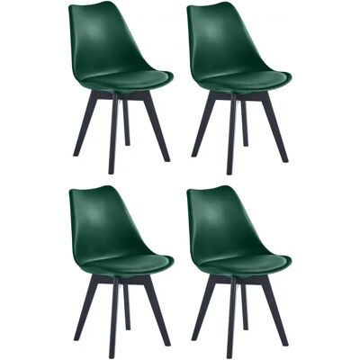 Nordlys Set 4 Grüne Skandinavische Stühle mit Holzelementen - Stuhl Nordlys Set 4 Grüne Skandinavische Stühle mit Holzelementen - Stuhl