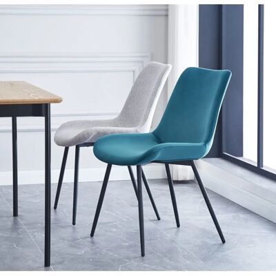Nordlys Set 2 Gray Steel Fabric Scandinavian Chairs - Chairs Nordlys Set 2 Gray Steel Fabric Scandinavian Chairs - Chairs