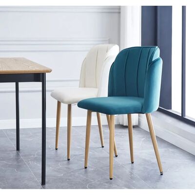 Nordlys Set 2 Blue Metal Velvet Dining Chairs - Dining Chair Nordlys Set 2 Blue Metal Velvet Dining Chairs - Dining Chair