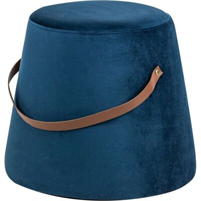NORDLYS Velvet Pouf - 42x42x36cm - Blue - Pouf NORDLYS Velvet Pouf - 42x42x36cm - Blue - Pouf