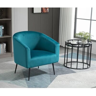 Nordlys Blue Velvet Armchair - Scandinavian Style Furniture Nordlys Blue Velvet Armchair - Scandinavian Style Furniture