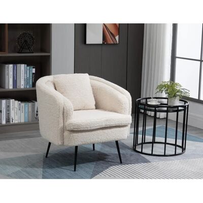 Fauteuil Scandinave Nordlys - Laine, Pieds en Acier - Publicité Fauteuil Scandinave Nordlys - Laine, Pieds en Acier - Publicité