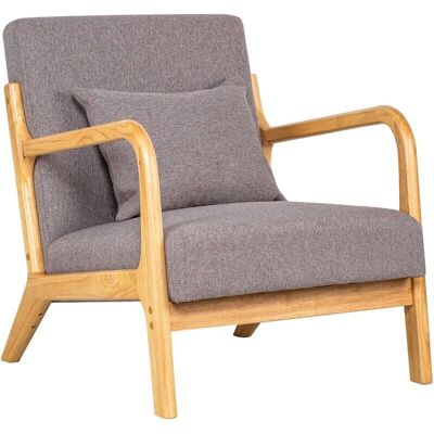 Nordlys Modell - Graues Stoff Holzsessel Nordlys Modell - Graues Stoff Holzsessel